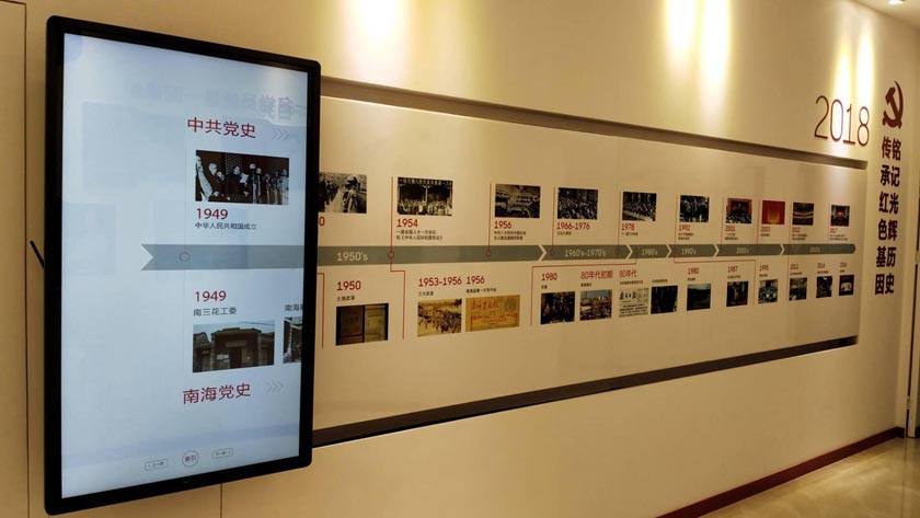 電動(dòng)滑軌原理 廉政文化展廳中的滑軌屏